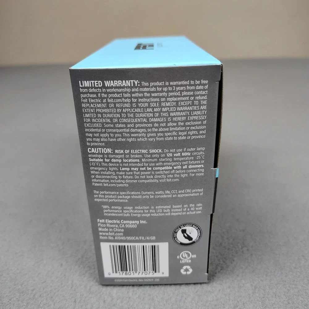 Feit Electric Light Bulbs 40 Watt Equivalent Daylight LED Dimmable (Lot Of 16)
